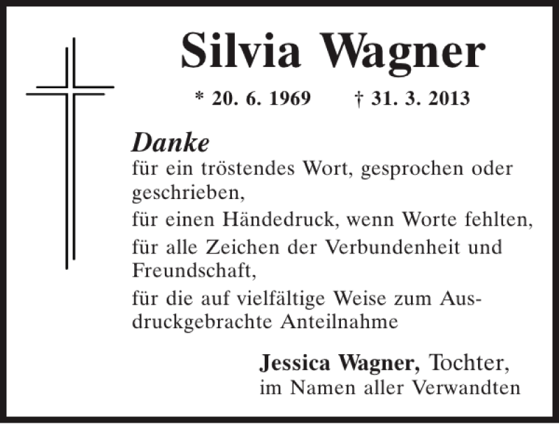 Traueranzeigen Von Silvia Wagner Mittelbayerische Trauer