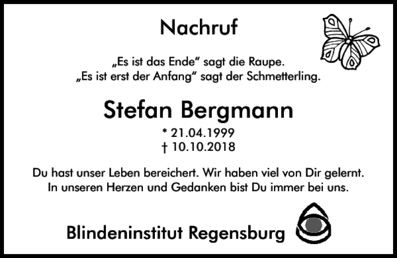 Traueranzeigen Von Stefan Bergmann Mittelbayerische Trauer