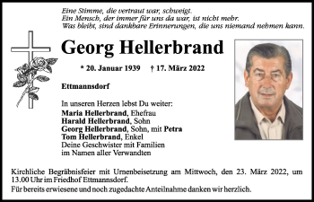 Traueranzeigen Von Georg Hellerbrand Mittelbayerische Trauer