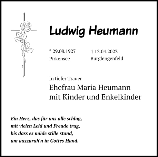 Traueranzeigen Von Ludwig Heumann Mittelbayerische Trauer