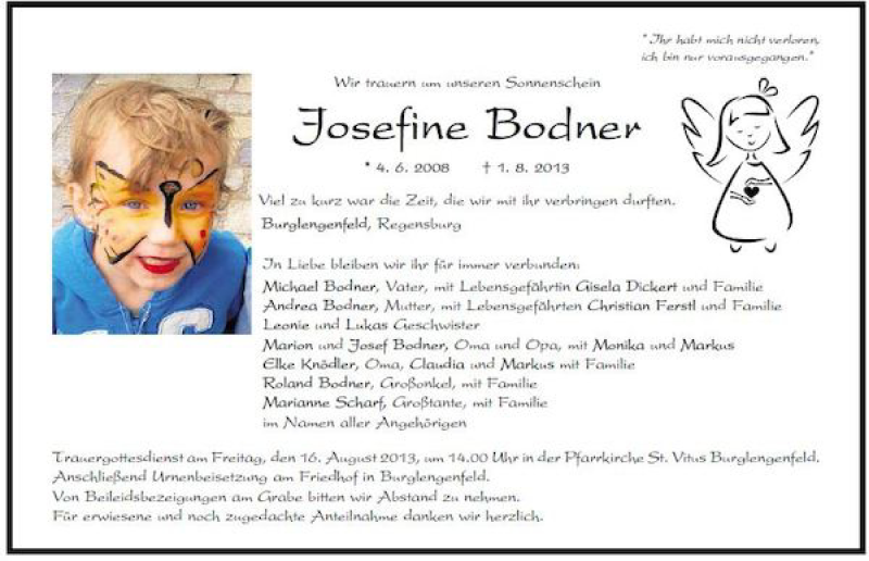  Traueranzeige für Josefine Bodner vom 14.08.2013 aus Mittelbayerische Zeitung