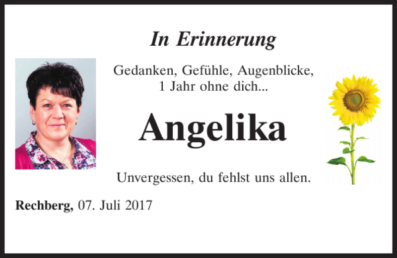  Traueranzeige für Angelika Rappl vom 07.07.2017 aus Neumarkter Tagblatt