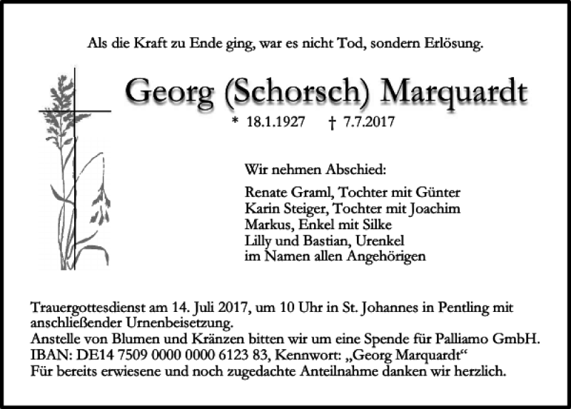 Traueranzeigen Von Georg Marquardt Schwaebische De Trauerportal My