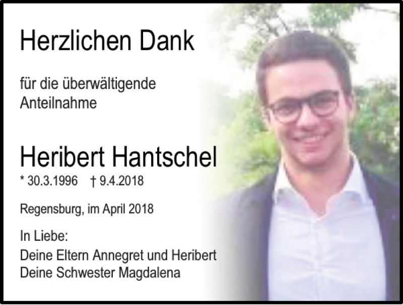  Traueranzeige für Heribert Hantschel vom 28.04.2018 aus Mittelbayerische Zeitung Regensburg