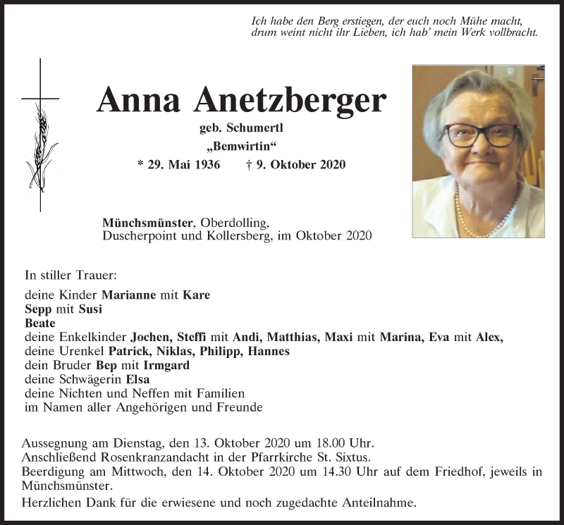 Traueranzeigen Von Anna Anetzberger Mittelbayerische Trauer My Xxx Hot Girl