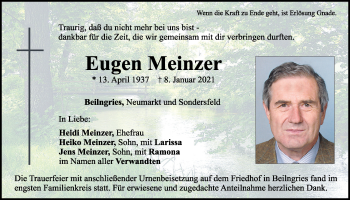Traueranzeige von Eugen Meinzer von Neumarkter Tagblatt