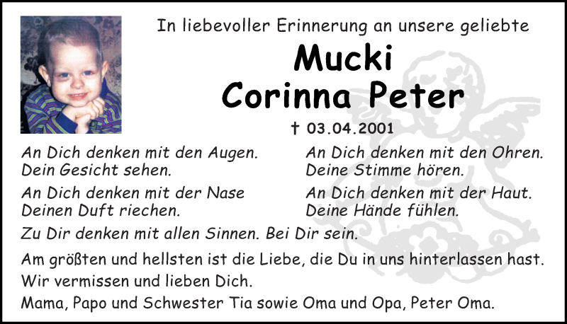  Traueranzeige für Corinna Peter vom 03.04.2021 aus Mittelbayerische Zeitung Regensburg