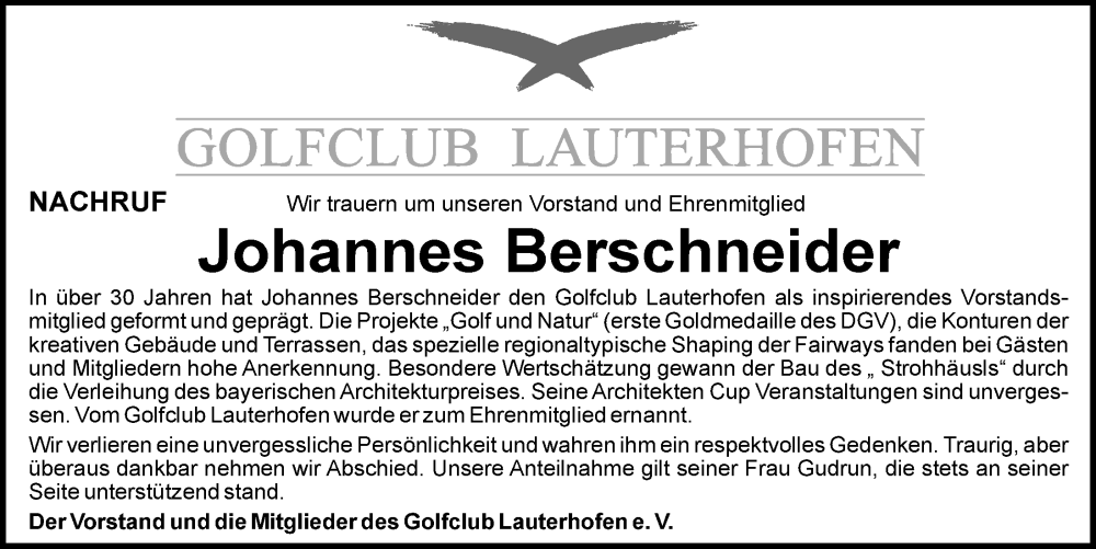  Traueranzeige für Johannes Berschneider vom 13.07.2022 aus Neumarkter Tagblatt