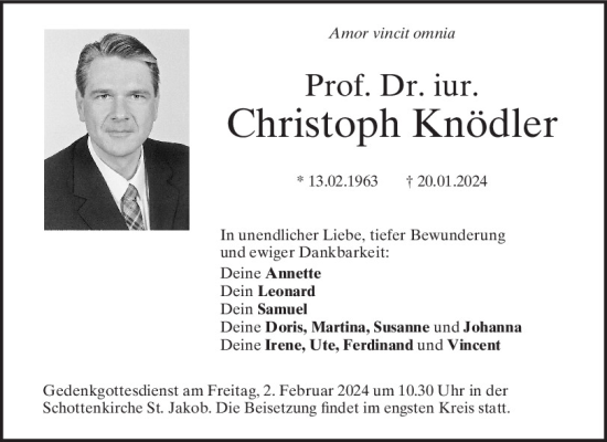 Traueranzeige von Christoph Knödler von Mittelbayerische Zeitung Regensburg