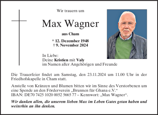 Traueranzeige von Max Wagner von Bayerwald Echo