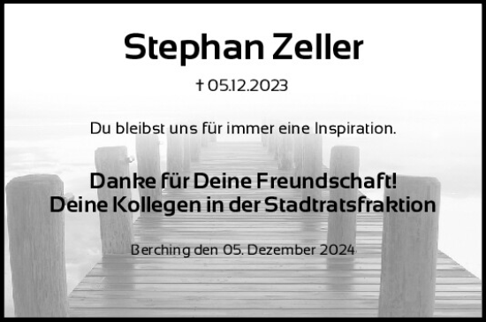 Traueranzeige von Stephan Zeller von Neumarkter Tagblatt