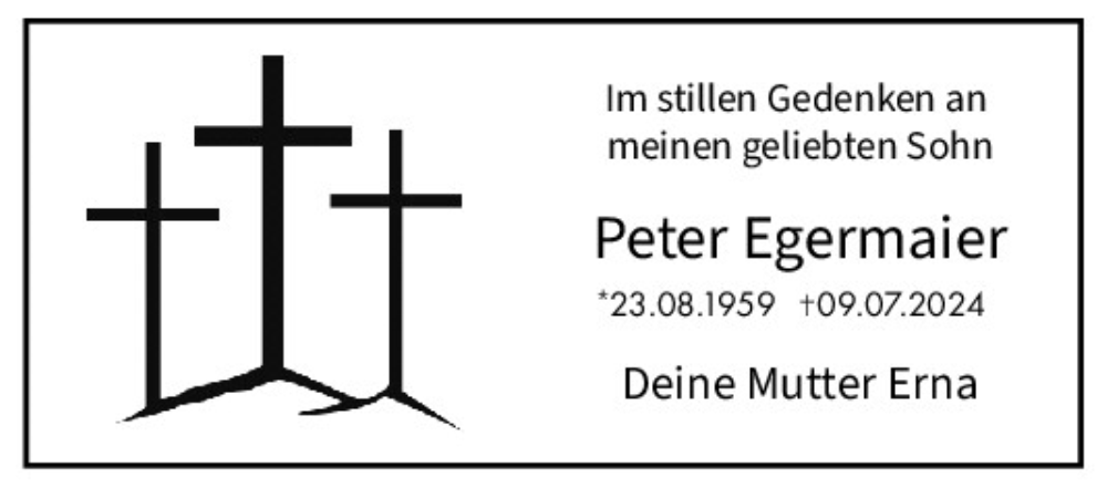  Traueranzeige für Peter Egermaier vom 27.07.2024 aus Mittelbayerische Zeitung Regensburg