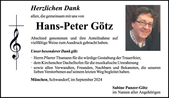 Traueranzeige von Hans-Peter Götz von Mittelbayerische Zeitung Schwandorf